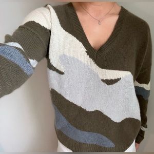 Skull Cashmere patterned sweater with skull design on back size small